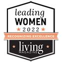 Living Magazine Leading Women 2022 award badge
