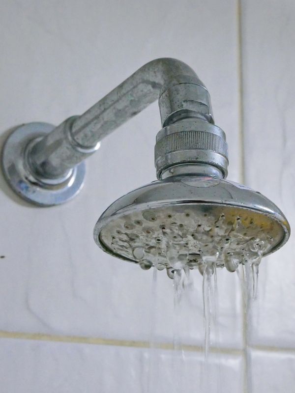 Low water pressure in a shower head. 